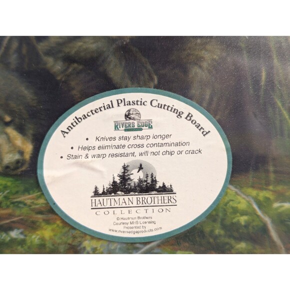 Rivers Edge Bear and Cubs Cutting Board Cabin Woods Antibacterial 9 x 14-in NEW - Picture 6 of 6